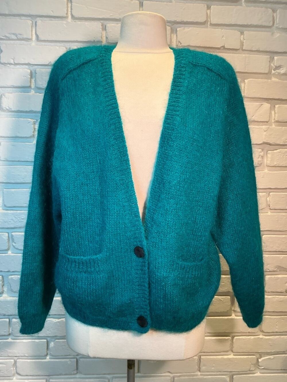 Vintage autograph mohair acrylic blend cardigan Large